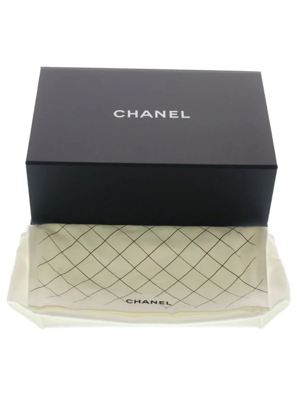 Chanel Quilted 23 Double Flap Chain Shoulder Bag Light Blue Caviar Leather Gold